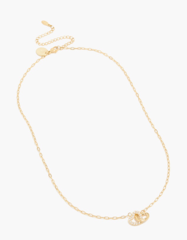 Lovisa - Waterproof Gold Plated Stainless Steel Interlocking Heart Pendant Necklace