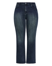 City Chic - Plus size Harley Fit Ivy Straight Leg Regular Jean - dark wash