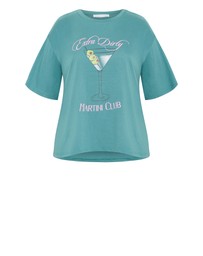 City Chic - Oversized Martini Print Tee