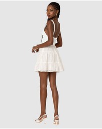 EDIKTED - Bennett Eyelet Corset Mini Dress