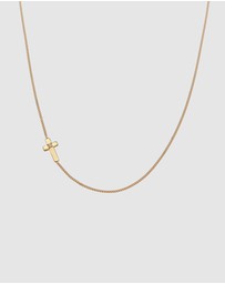 Elli Jewelry - Necklace Cross Crystal Pendant 925 Sterling Silver Gold-Plated