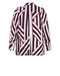 City Chic - Plus size Haylee Timeless Stripe Shirt - bone
