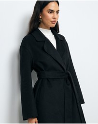 Revibe - Repaired AERE Chloe Double Faced Wool Blend Coat - AU 10