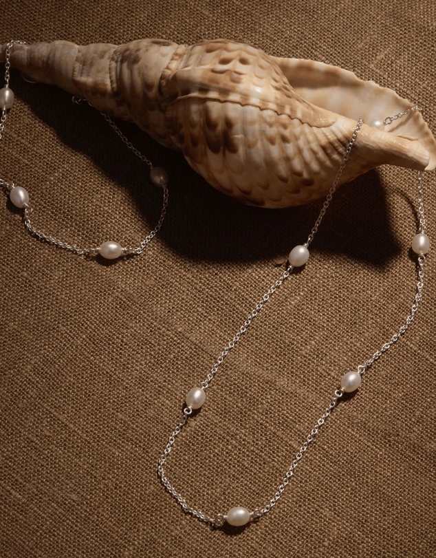 Najo - Tidal Whisper Silver Pearl Necklace