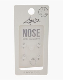 Lovisa - Silver Surgical Steel Mixed Nose Piercing 6-Pack