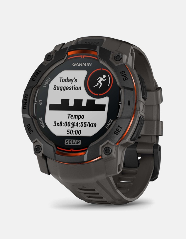 Garmin - Instinct 3 50mm Solar Black Bezel with Charcoal Band