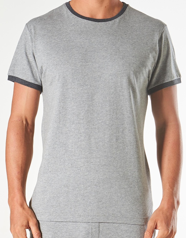 Mitch Dowd - Short Sleeve Contrast Sleep Tee - Grey Marle