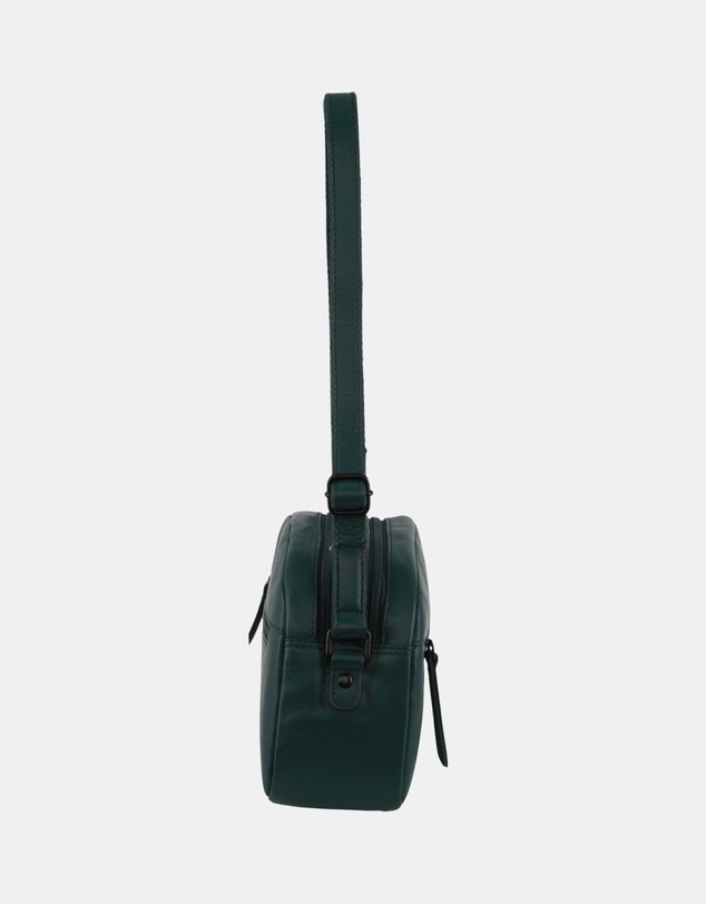 Milleni - Milleni Genuine Leather Ladies Multi-Zip Crossbody Bag
