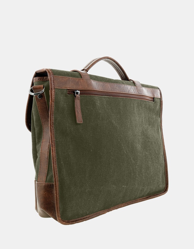 Pierre Cardin - Pierre Cardin Canvas Laptop Satchel Bag