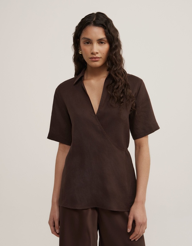 Witchery - Wrap Linen Short Sleeve Shirt