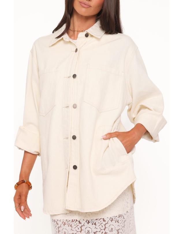 Petal & Pup - Toto Denim Shacket - Ivory