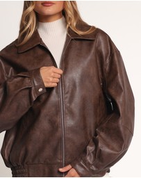 Petal & Pup - Zoe Bomber Jacket - Brown