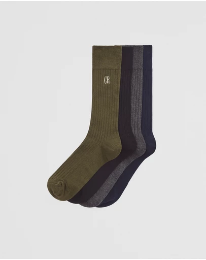 Country Road - Cr Ribbed Crew Sock Pack Of 4