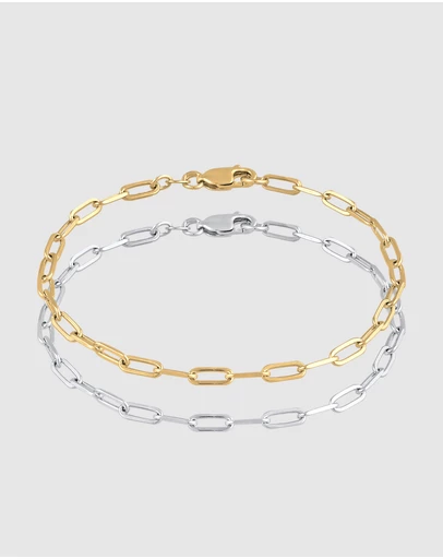 Elli Jewelry - Jewery Set Bracelets Bicolor 925 Sterling Silver