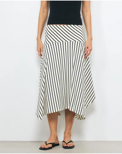 AERE - Billie Stripe Maxi Skirt