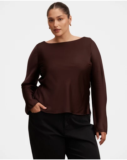 Forever New Curve - Rae Curve Boatneck Blouse