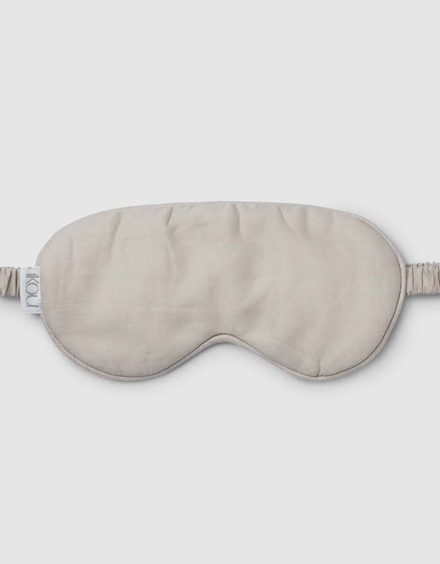 IKOU - Linen Sleep Mask Grey in bag