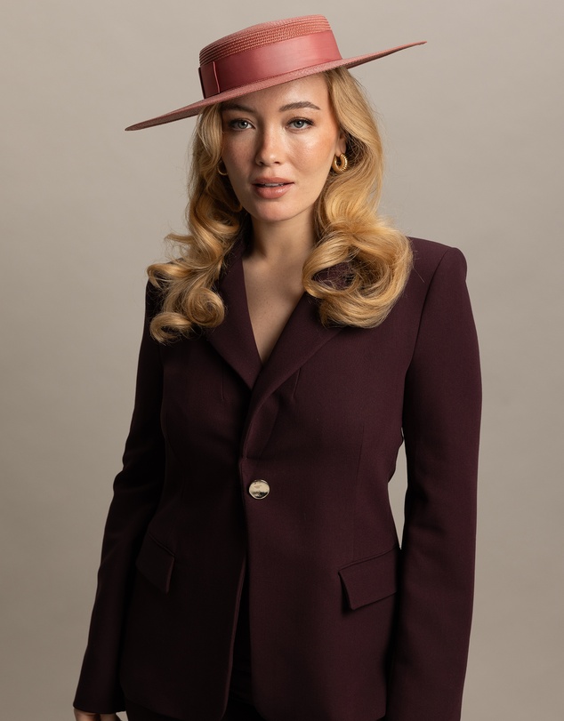 Morgan & Taylor - Macy Racewear Boater in Rose Pink