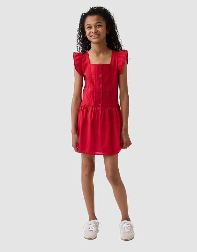 GAP - SS Lace Trim Dress - Teens