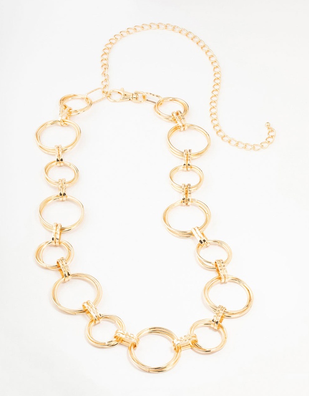 Lovisa - Large Gold Mixed Circle Link Belt