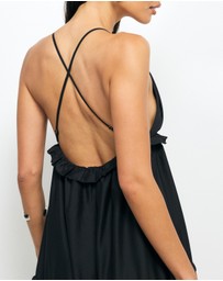 AERE - Ivara V-Neck Tiered Maxi Dress