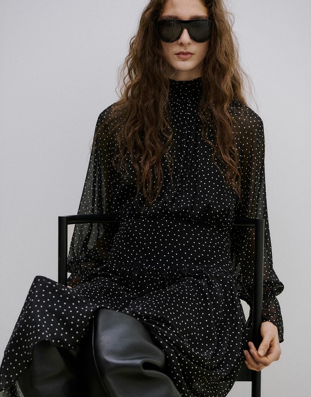 M.N.G - Gathered Turtleneck Dress