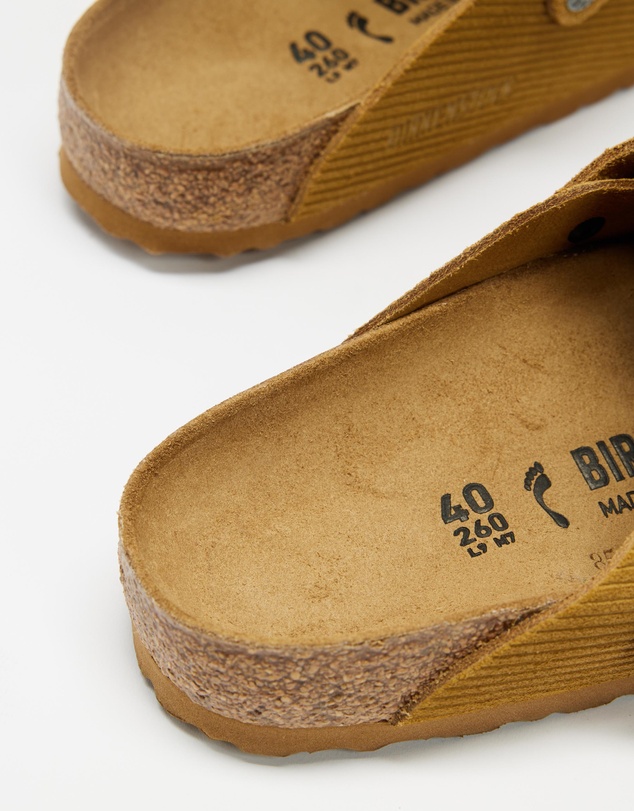 Birkenstock - Boston Corduroy Cork Embossed Suede Leather Narrow - Women's