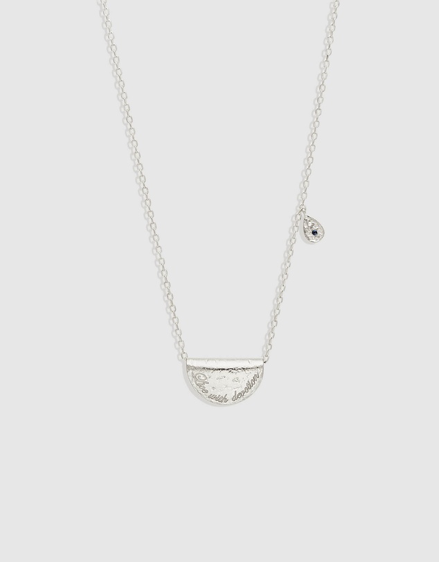 By Charlotte - Silver Lotus Birthstone Necklace - September