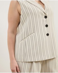 Atmos&Here Curvy - Dune Stripe Longline Vest