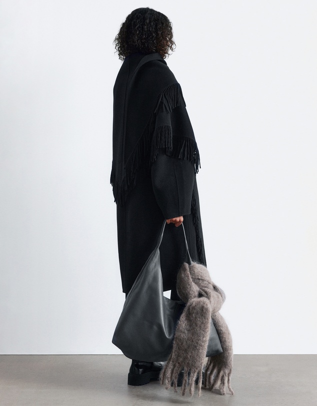 & Other Stories - Fringed Shawl Wool Coat
