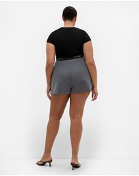 City Chic - Plus size Cora Blue Stripe Skort - grey
