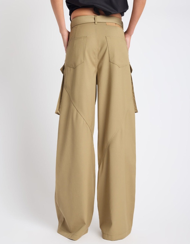 ONE TEASPOON - Elemental High Waist Tencel Cargo Pants - Khaki