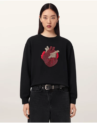AllSaints - Andrea Pippa Bead Detail Sweat