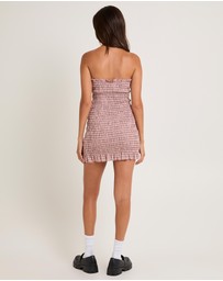 Subtitled - Sandra Gingham Bandeau Mini Dress