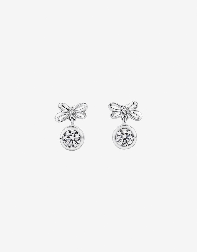 Michael Hill - Bow and Bauble Christmas Stud Earrings with Cubic Zirconia in Sterling Silver