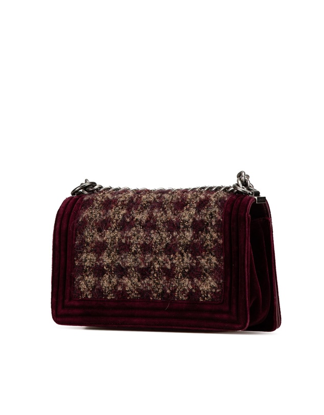 Pre-Loved by Azura Reborn - Pre-Loved chanel Chanel 19 Burgundy Tweed Velvet Shoulder Bag