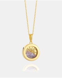 Rachel Jackson - Small Deco Sun Amulet December Birthstone Tanzanite Necklace (Wisdom & Protection)