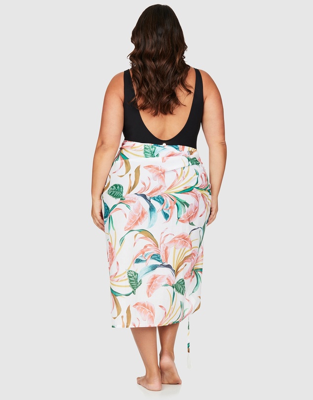 Artesands - April Spritz White Bach Sarong With Bag
