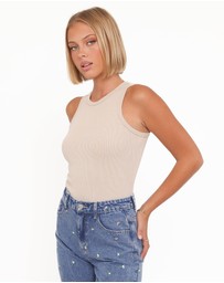 Petal & Pup - Ari Ribbed Tank Top - Wheat