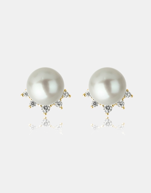 Georgini - GEORGINI OCEANS COOGEE FRESHWATER PEARL EARRINGS GOLD