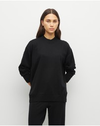 JH Lounge - JHL Crew Sweater (Cotton Cashmere) Black