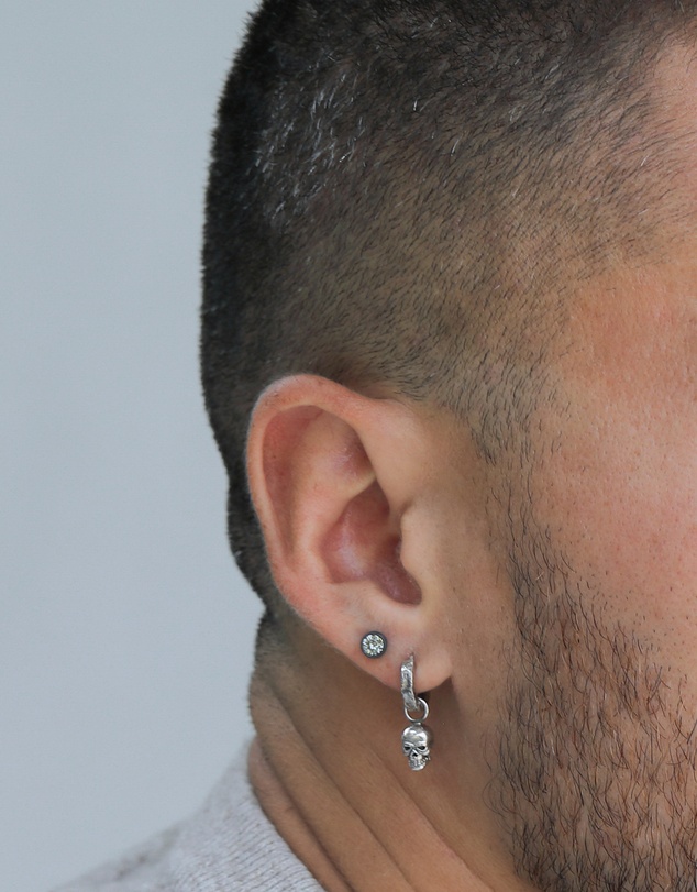 Kuzzoi - ICONIC EXCLUSIVE - Crystal Stud Earrings in Oxidised 925 Sterling Silver