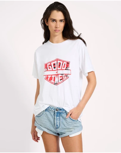 ONE TEASPOON - Good Times Boyfriend Tee - White