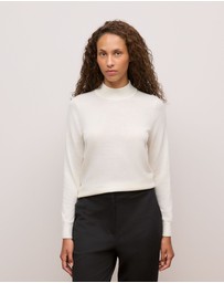 Trenery - Merino Mock Neck in Ivory