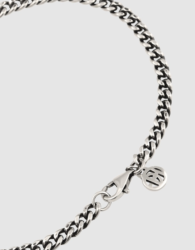 Haze & Glory - ICONIC EXCLUSIVE - Oxidised Curb Chain Bracelet with Gemstones in 925 Sterling Silver