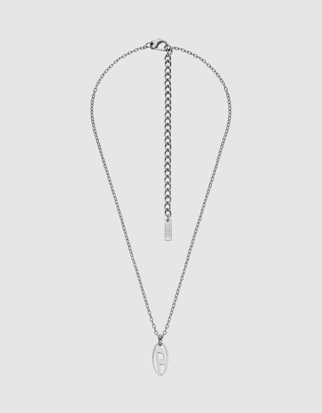 Diesel - Oval D Logo Silver tone Necklace