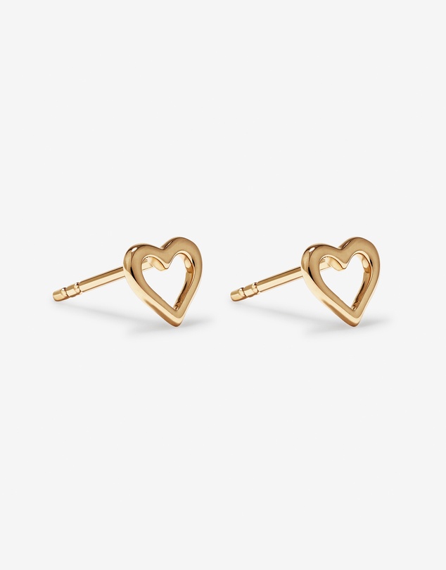 Michael Hill - Open Heart Stud Earrings in 10kt Yellow Gold