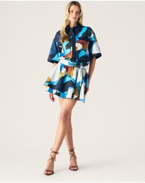 MOS The Label - Celestia Print Ruffle Mini Dress