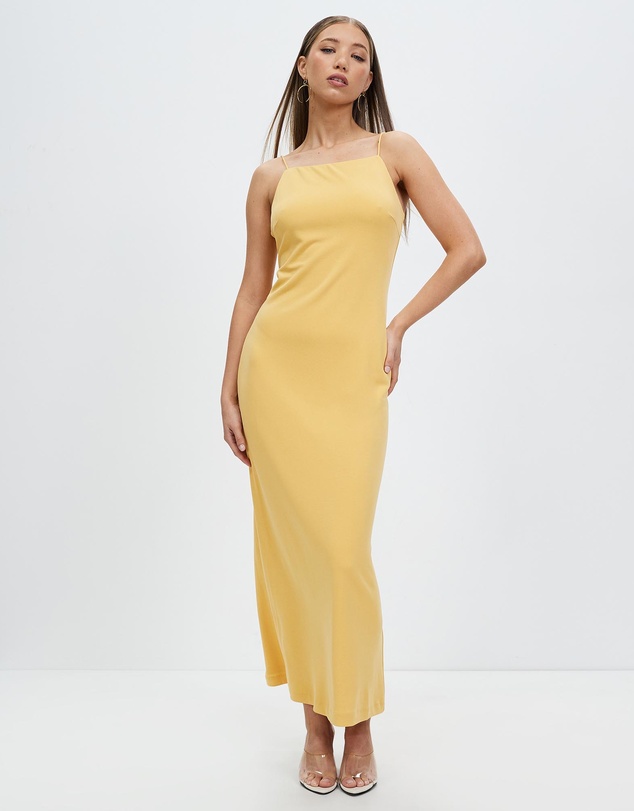 Third Form - Mode Straight Neck Maxi Dress