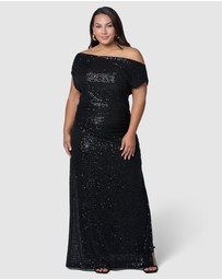 Pink Dusk by Curve Project - Platinum Nights Sequin Maxi Dress